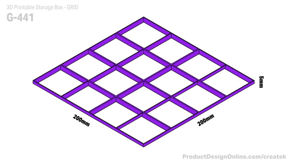 CREATEK G-441 3D Printable Storage Box Grid