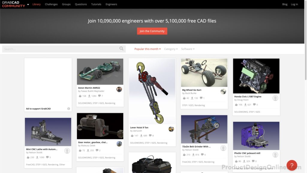 Scizzors, 3D CAD Model Library