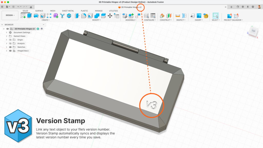 Version Stamp is an Autodesk Fusion add-in